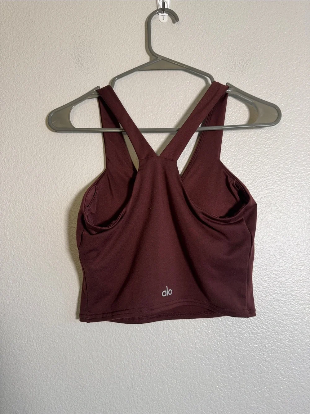 ALO Yoga Airbrush Real Bra Tank in Cherry Cola - S